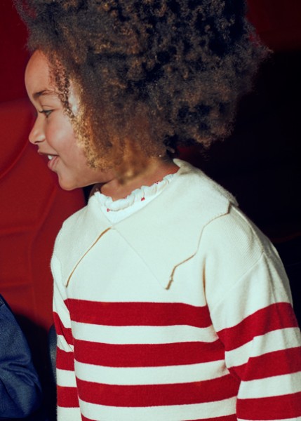 Ζέρσευ ριγέ γιακάς - ΜΠΕΖ 8Y