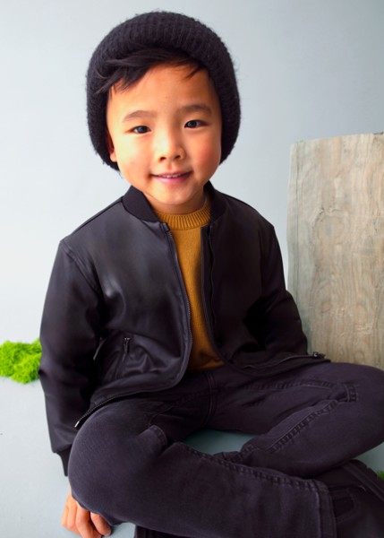 Τζάκετ τύπου δέρμα - ΜΑΥΡΟ 4Y