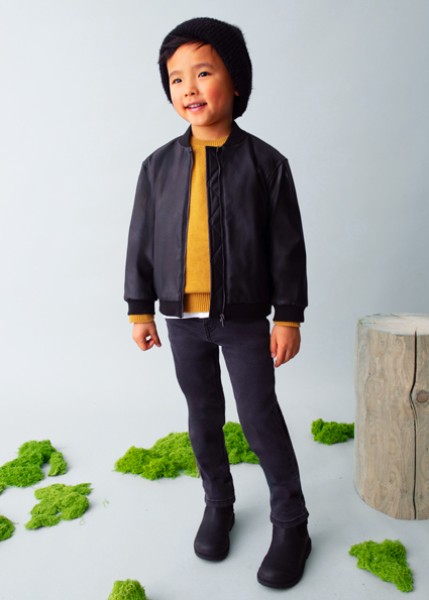 Τζάκετ τύπου δέρμα - ΜΑΥΡΟ 4Y