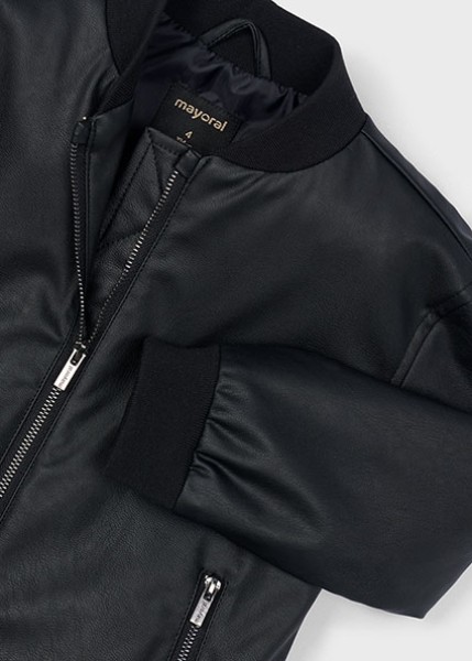 Τζάκετ τύπου δέρμα - ΜΑΥΡΟ 4Y