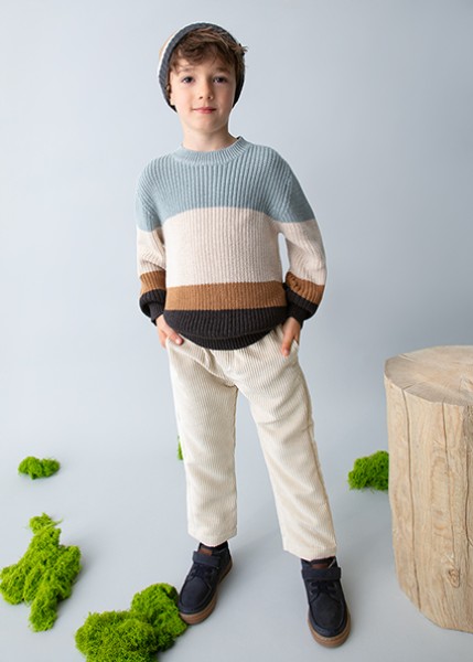 Παντελόνι jogger κοτλέ - ΓΚΡΙ 5Y