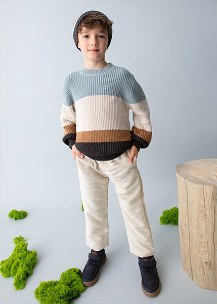 Παντελόνι jogger κοτλέ - ΓΚΡΙ 5Y