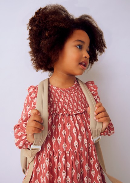 Φόρεμα βιελα σταμπωτό - ΚΟΚΚΙΝΟ 4Y