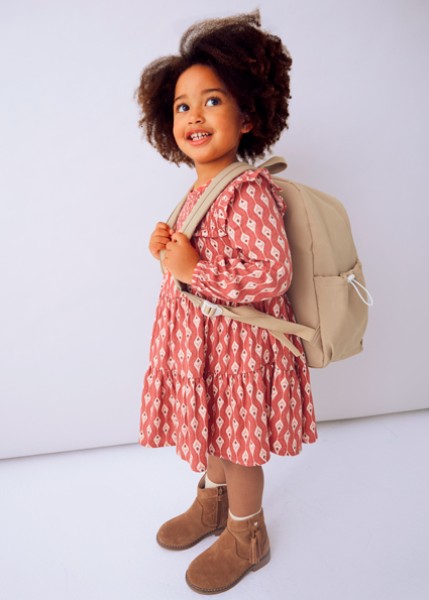 Φόρεμα βιελα σταμπωτό - ΚΟΚΚΙΝΟ 4Y