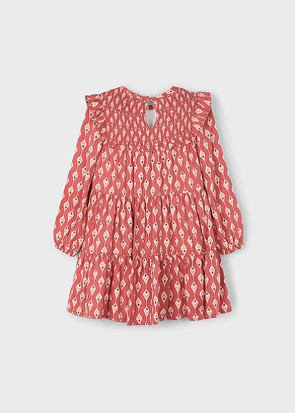 Φόρεμα βιελα σταμπωτό - ΚΟΚΚΙΝΟ 4Y