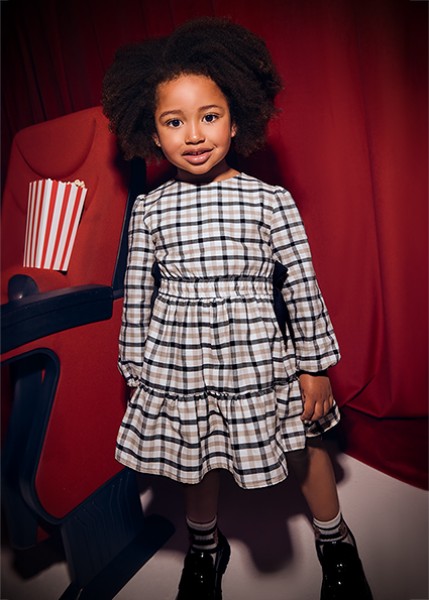 Φόρεμα καρό - ΜΑΥΡΟ 8Y