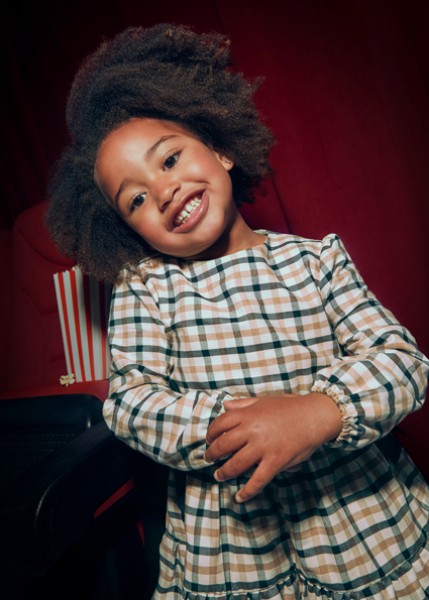 Φόρεμα καρό - ΜΑΥΡΟ 8Y