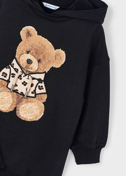 Φόρεμα φούτερ κουκούλα - ΜΑΥΡΟ 4Y