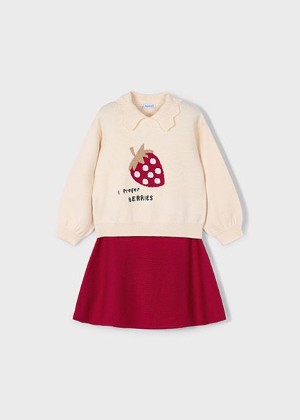 Σετ φούστα ζακάρ - ΚΟΚΚΙΝΟ 4Y