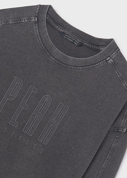 Μπλούζα μακρυμάνικη απλικέ κέντημα - ΜΑΥΡΟ 10Y