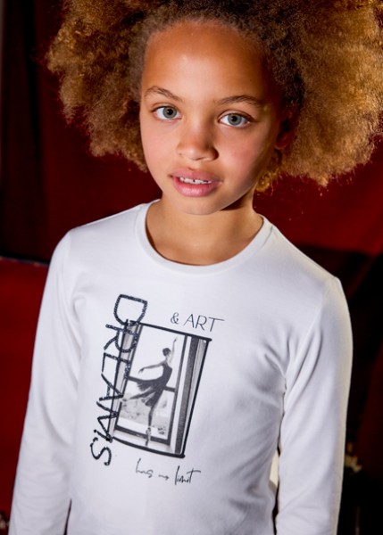 Μπλούζα μακρυμάνικη κεντήματα - ΚΡΕΜ 12Y