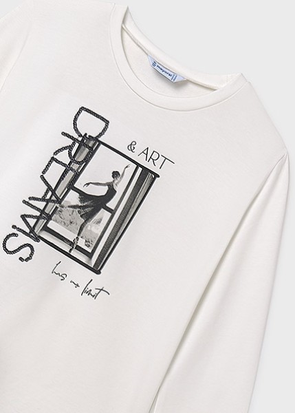 Μπλούζα μακρυμάνικη κεντήματα - ΚΡΕΜ 12Y