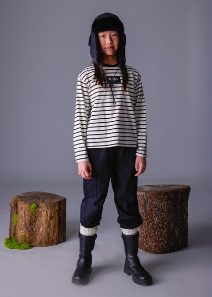 Μπλούζα μακρυμάνικη ριγέ overs - ΜΑΥΡΟ 10Y