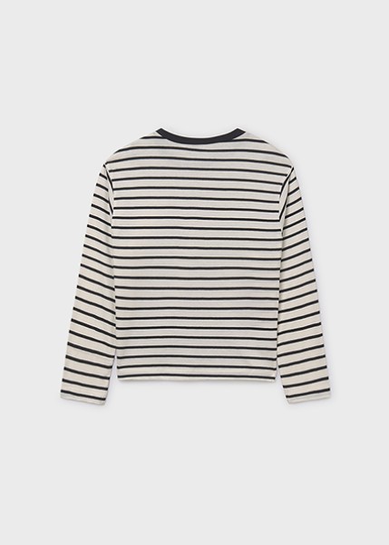 Μπλούζα μακρυμάνικη ριγέ overs - ΜΑΥΡΟ 10Y