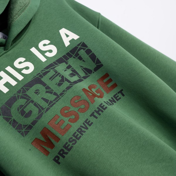 Μπλούζα φούτερ με κουκούλα - ΠΡΑΣΙΝΟ 8Y