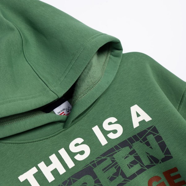 Μπλούζα φούτερ με κουκούλα - ΠΡΑΣΙΝΟ 8Y