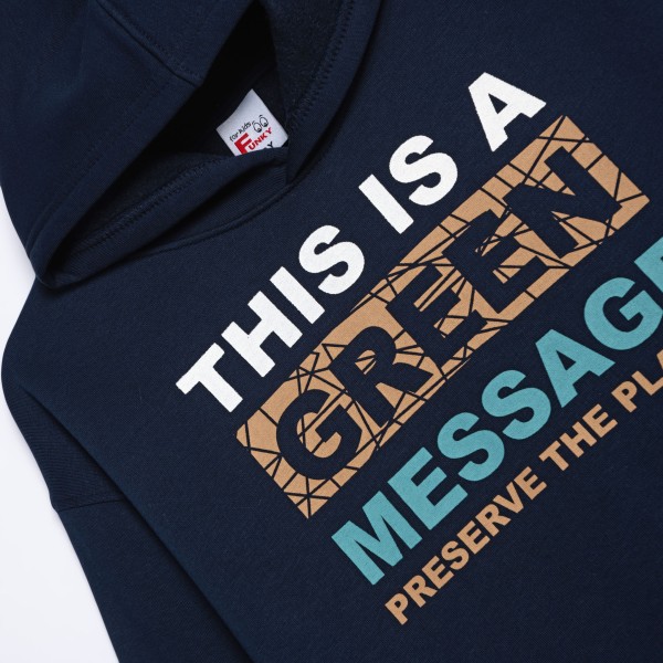 Μπλούζα φούτερ με κουκούλα - ΜΑΥΡΟ 14Y