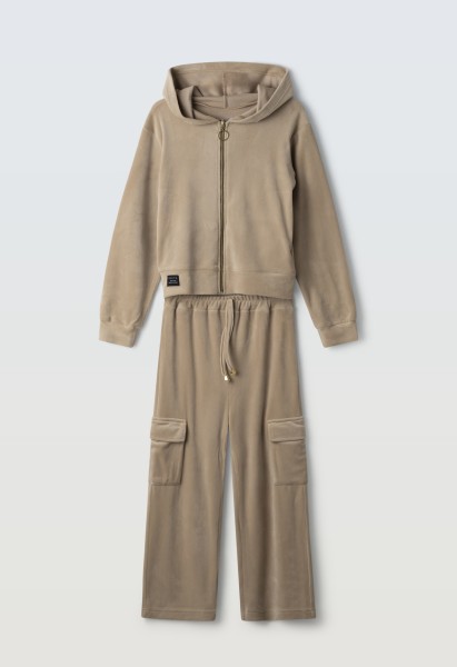 Σετ φόρμα με ζακέτα βελούδινη - ΚΑΜΕΛ 8Y