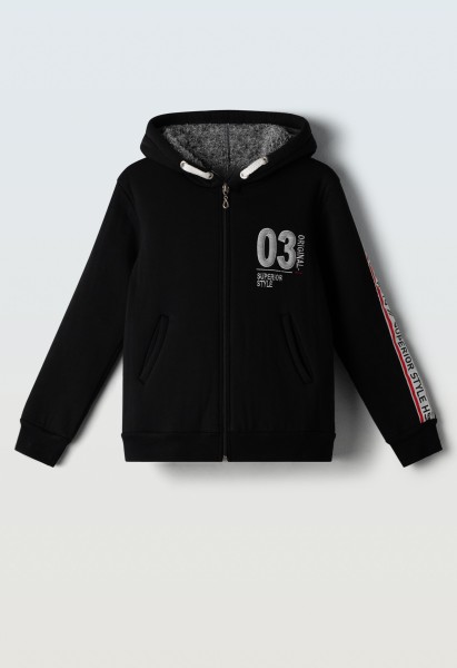 Ζακέτα με γούνα εσωτερική - ΜΑΥΡΟ 16Y