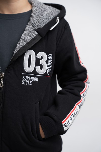 Ζακέτα με γούνα εσωτερική - ΜΑΥΡΟ 16Y