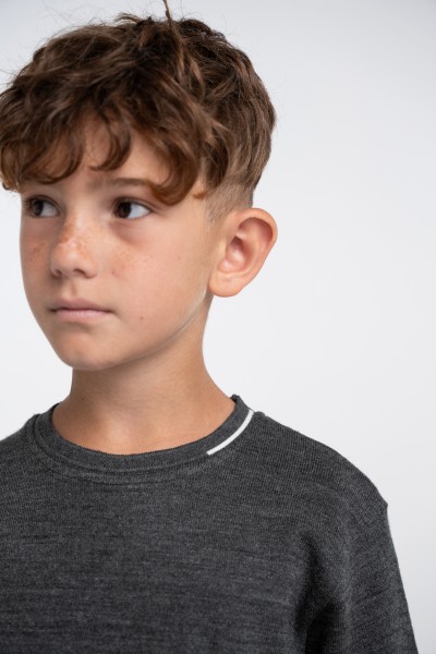 Μπλούζα πλεκτή λεπτή - ΑΝΘΡΑΚΙ 10Y