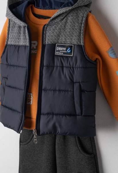 Σετ φόρμα 3τμχ.με γιλέκο - ΜΠΛΕ 3Y