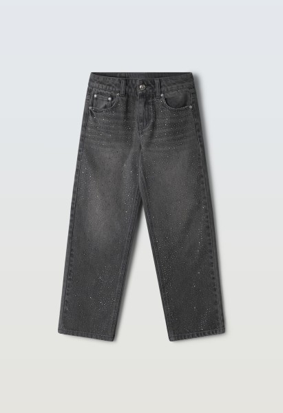 Παντελόνι τζιν παγιέτα - ΜΑΥΡΟ 8Y