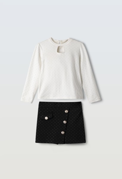 Σετ σορτς με παγιέτα - ΛΕΥΚΟ 6Y