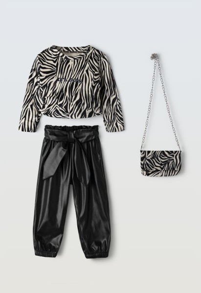 Σετ παντελόνι με τσαντάκι - ΜΑΥΡΟ 5Y