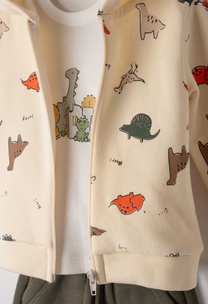 Σετ φόρμα βρεφική 3τμχ. - ΕΚΡΟΥ 9M