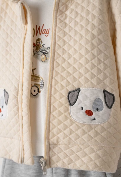 Σετ φόρμα με ζακέτα 3τμχ. - ΕΚΡΟΥ 24M