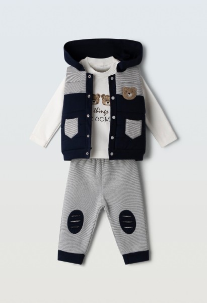 Σετ φόρμα 3τμχ. με γιλέκο - ΜΠΛΕ 24M