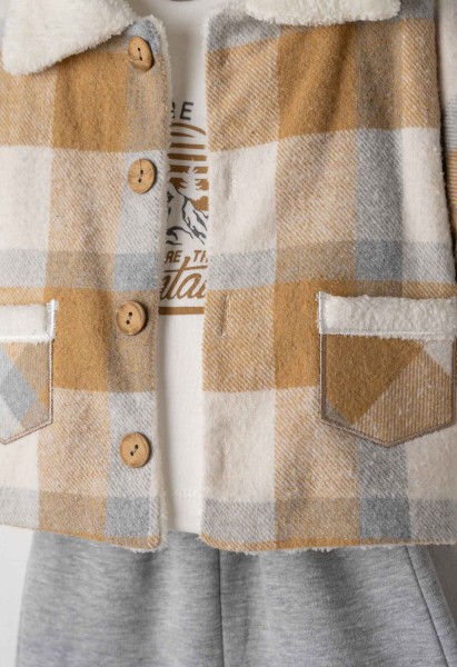 Σετ φόρμα βρεφική 3τμχ.με ζακέτα - ΓΚΡΙ 9M