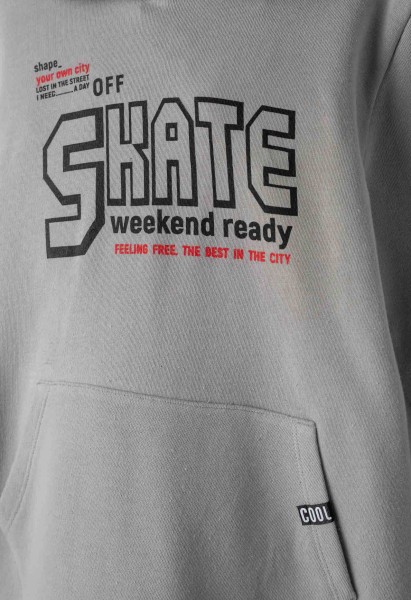 Μπλούζα φούτερ με κουκούλα - ΓΚΡΙ 6Y