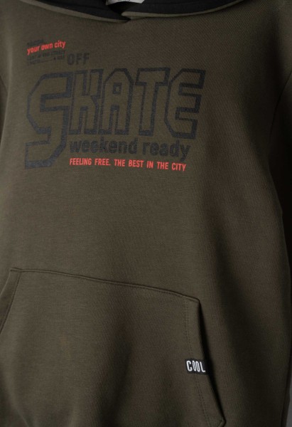 Μπλούζα φούτερ με κουκούλα - ΧAKI 8Y