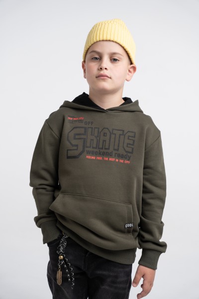 Μπλούζα φούτερ με κουκούλα - ΧAKI 8Y