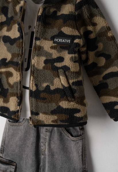 Σετ παντελόνι 3τμχ.με ζακέτα - ΧAKI 3Y