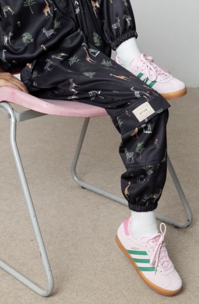 Σετ φόρμας με ζακέτα print μαύρο - ΜΑΥΡΟ 7/8Y