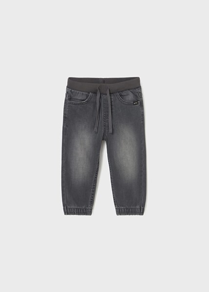 Παντελόνι soft denim jogger - ΓΚΡΙ 12M