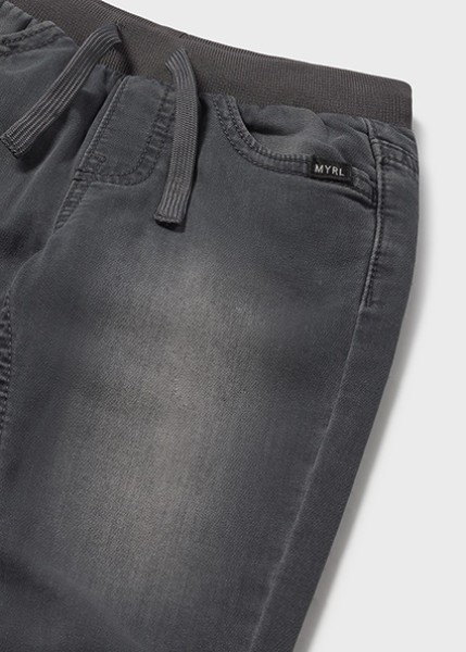 Παντελόνι soft denim jogger - ΓΚΡΙ 12M