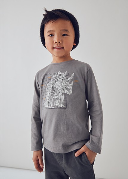 Μπλούζα μακρυμάνικη glow in the dark - ΓΚΡΙ 3Y