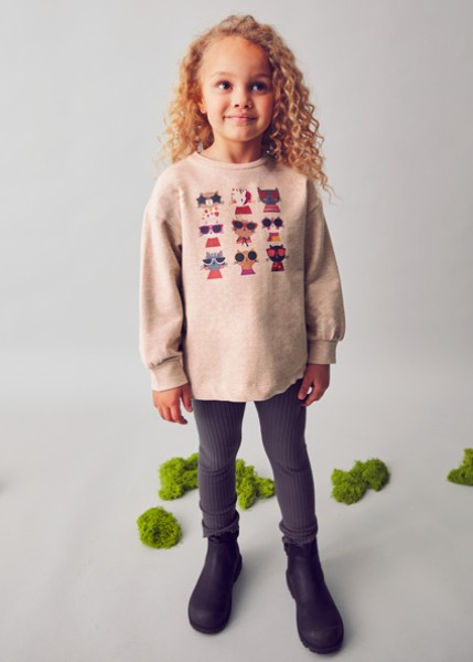 Σετ κολάν φούτερ διάτρητο - ΓΚΡΙ 3Y