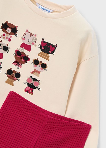 Σετ κολάν φούτερ διάτρητο - ΚΟΚΚΙΝΟ 9Y