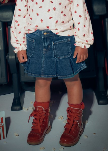 Φούστα τζιν πιέτες - ΤΖΙΝ ΣΚΟΥΡΟ 5Y