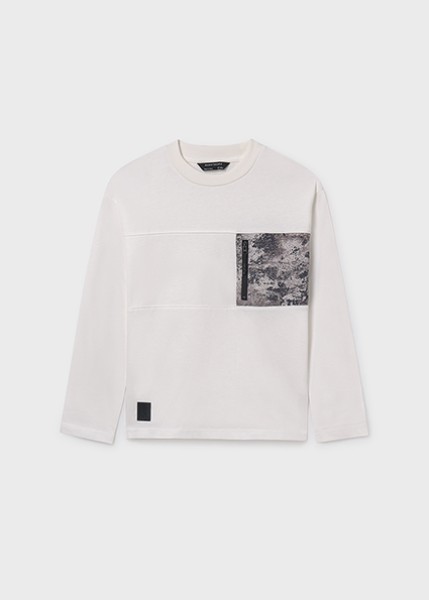 Μπλούζα μακρυμάνικη τσέπη - ΚΡΕΜ 10Y