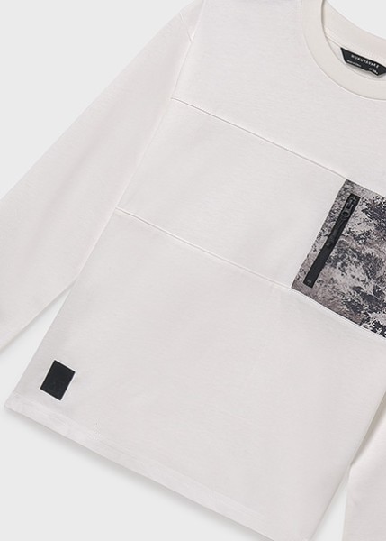 Μπλούζα μακρυμάνικη τσέπη - ΚΡΕΜ 10Y