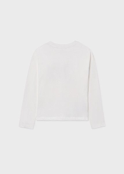 Μπλούζα μακρυμάνικη απλικέ - ΚΡΕΜ 18Y