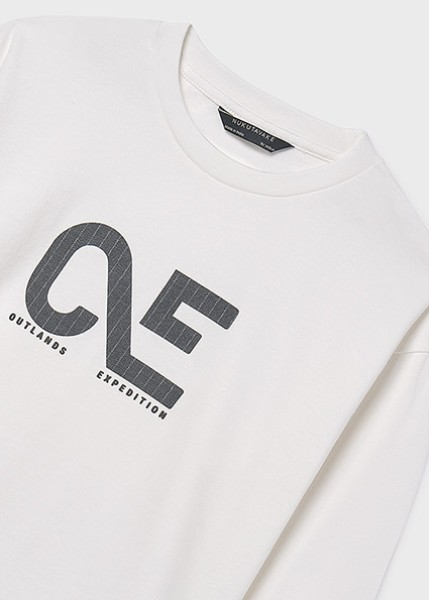 Μπλούζα μακρυμάνικη απλικέ - ΚΡΕΜ 18Y