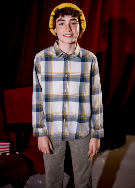 Πουκάμισο μακρυμάνικο καρό - ΝΑΥΤΙΚΟ ΜΠΛΕ 12Y