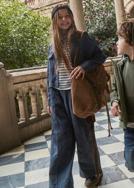 Παντελόνι μακρύ καπαρτινέ wide - ΠΕΤΡΟΛ 12Y